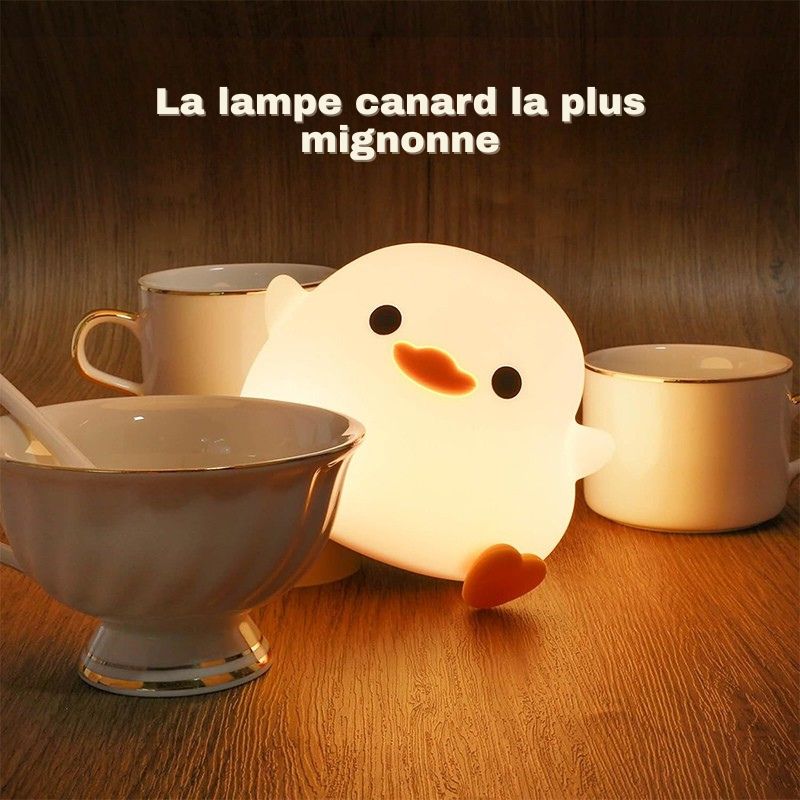 Veilleuse bébé canard — En silicone doux, LED rechargeable, tactile et réglable, parfaite pour la chambre d’enfant - Nation Army
