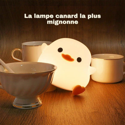 Veilleuse bébé canard — En silicone doux, LED rechargeable, tactile et réglable, parfaite pour la chambre d’enfant - Nation Army